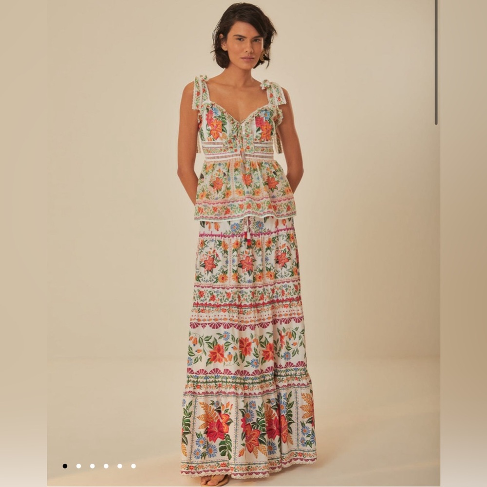 FARM Rio Colorful Floral Maxi Skirt